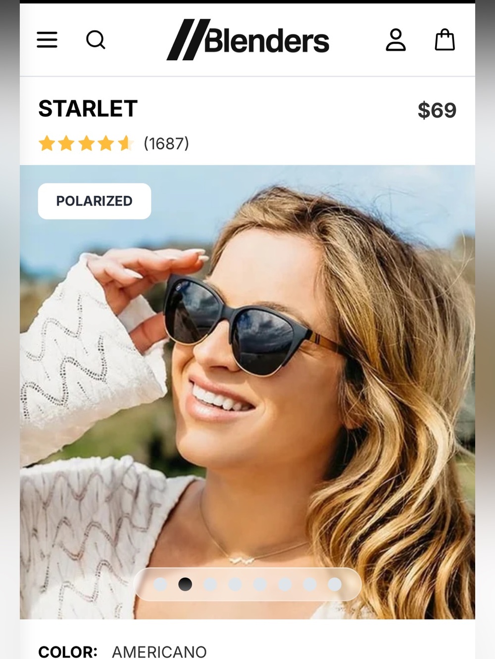 NWT Blenders Starlet Polarized Sunglasses In Americana Black / Gold